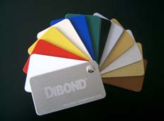 Dibond Farbfächer Dibond in verschiedenen Farben